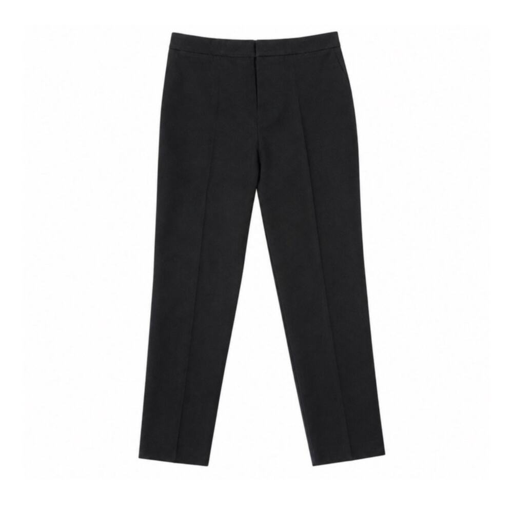 Ralph Lauren Black Slim Ankle Trousers Size 2 Waist-Tabs Minimalist Corporate